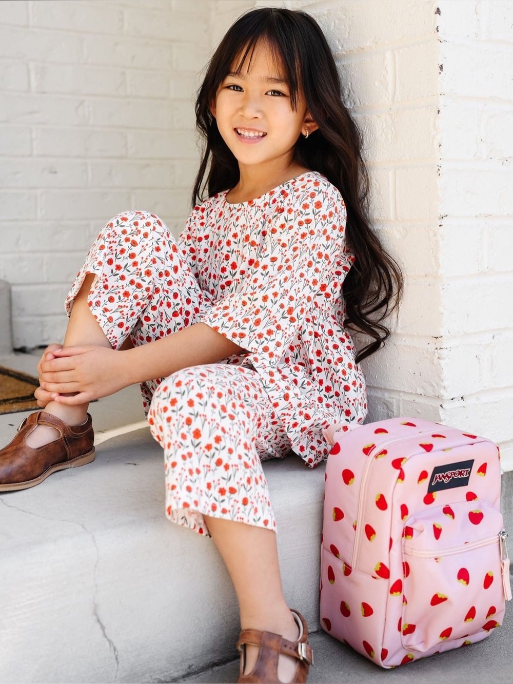 Alice & Ames girls floral matching set size 4T the bloom pant set - ruby floral